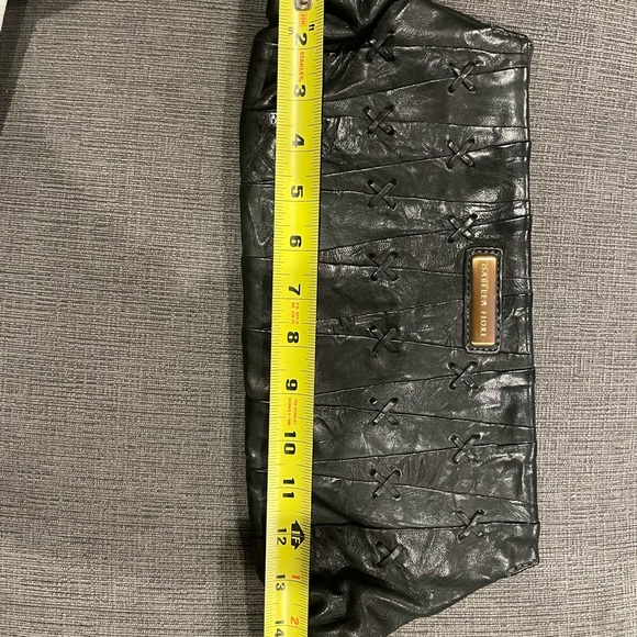 Isabella Fiore Black Leather Clutch - Picture 6 of 6
